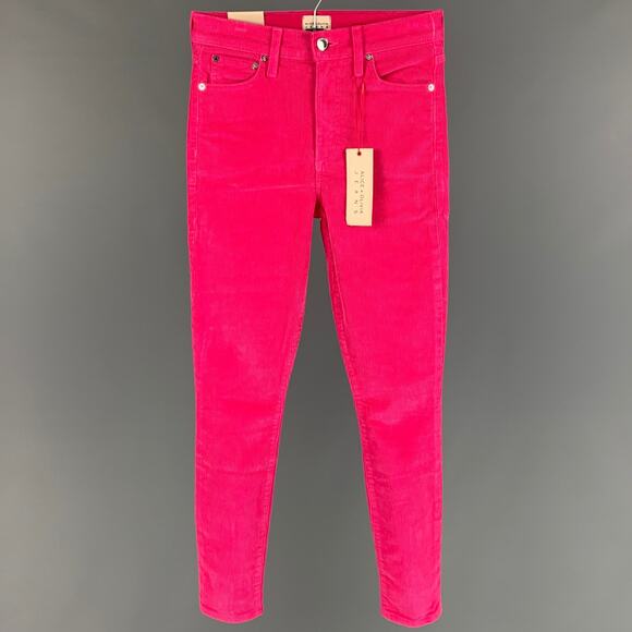 ALICE + OLIVIA Size 24 Pink Cotton Corduroy Jean Cut Pants - Picture 1 of 6